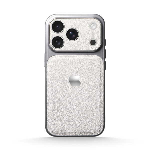 Sade Beyaz | iPhone Liçi Dokulu Deri Kılıf