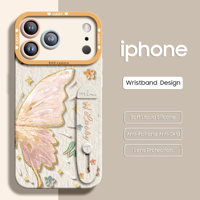 Qumi Bileklikli Sıvı Silikon iPhone Kılıfı ürün detay görseli 1