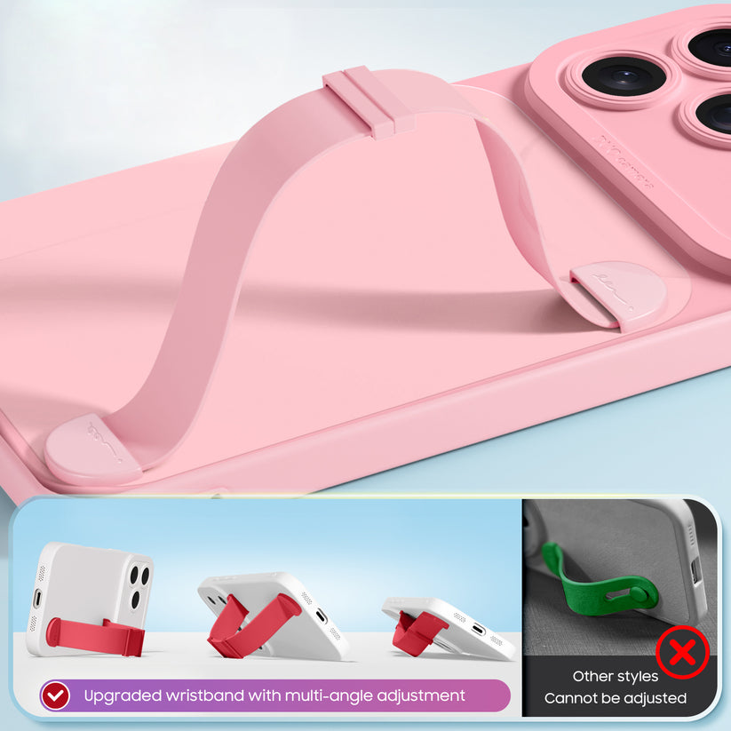 Qumi Sıvı Silikon Darbeye Dayanıklı Bileklikli iPhone Kılıfı detay görseli 4