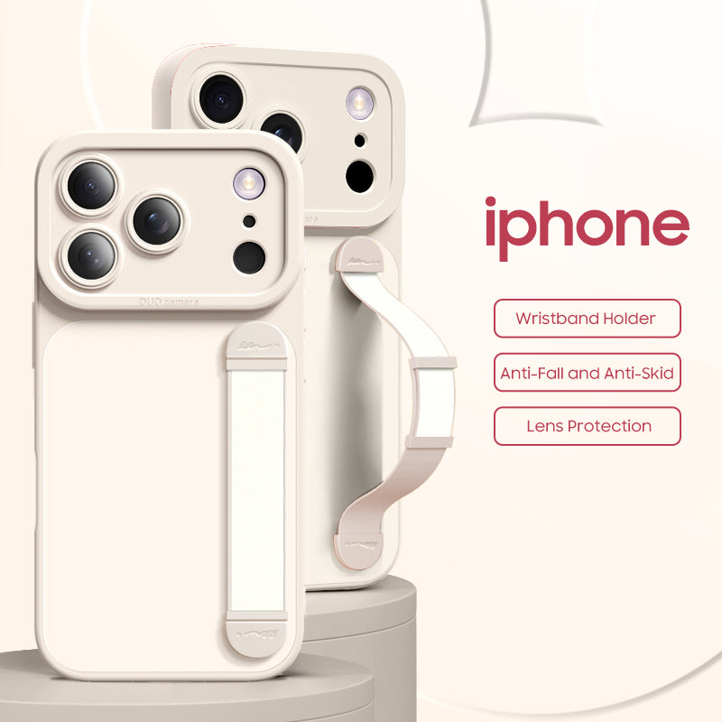 Qumi Sıvı Silikon Darbeye Dayanıklı Bileklikli iPhone Kılıfı detay görseli 2