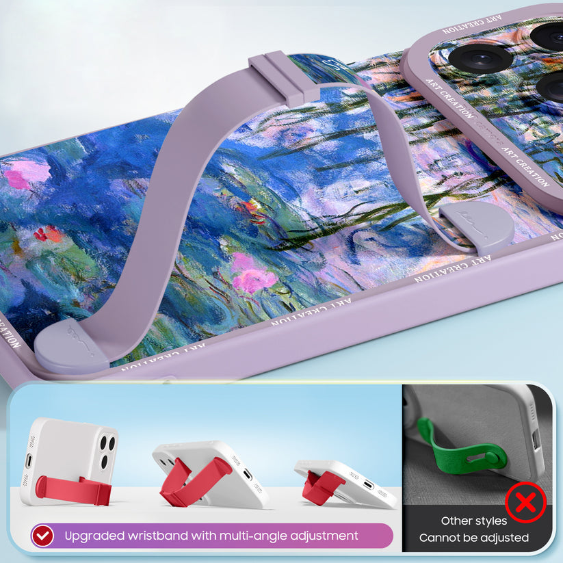 Qumi Sanat Serisi Sıvı Silikon Bileklikli iPhone Kılıfı ürün detay ve kullanım görseli 4