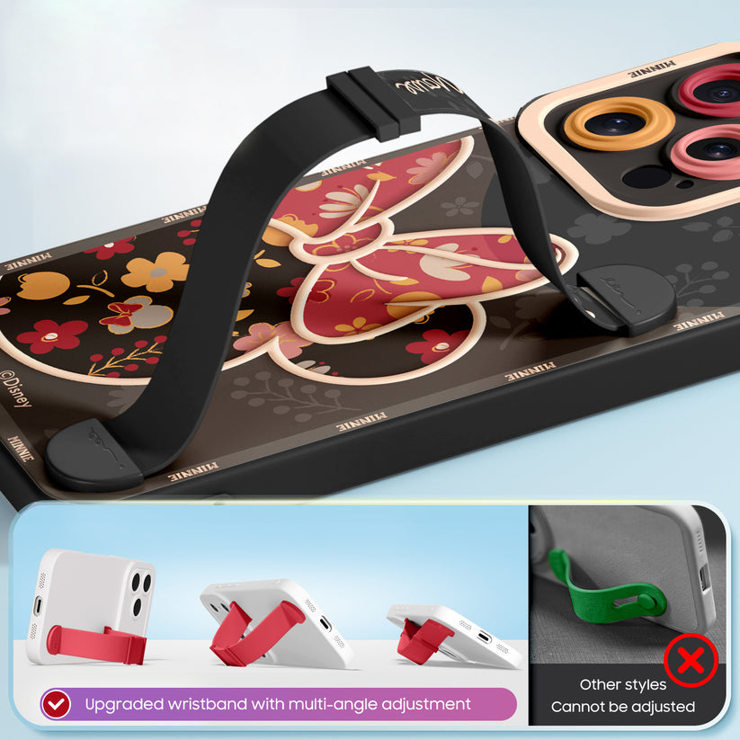 Qumi Minnie Mouse Bileklikli Sıvı Silikon iPhone Kılıfı detay görseli 4