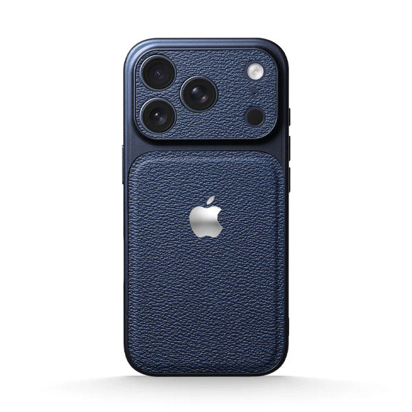 Lacivert | iPhone Liçi Dokulu Deri Kılıf