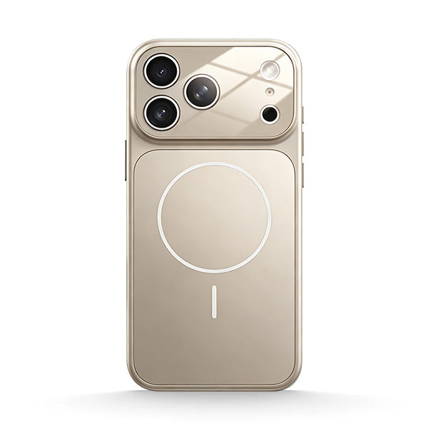 Titanyum Altın | iPhone Buzlu Cam MagSafe Kılıfı