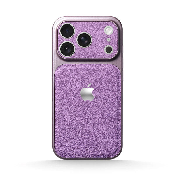 Açık Mor | iPhone Liçi Dokulu Deri Kılıf