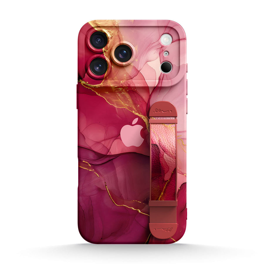 Akik Roze Altın | iPhone Serisi Çok İşlevli Bileklikli Kılıf