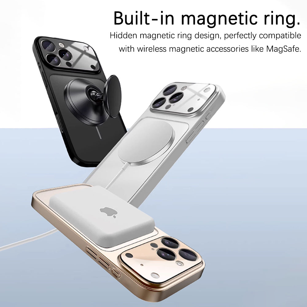 Titanyum Altın | iPhone Buzlu Cam MagSafe Kılıfı