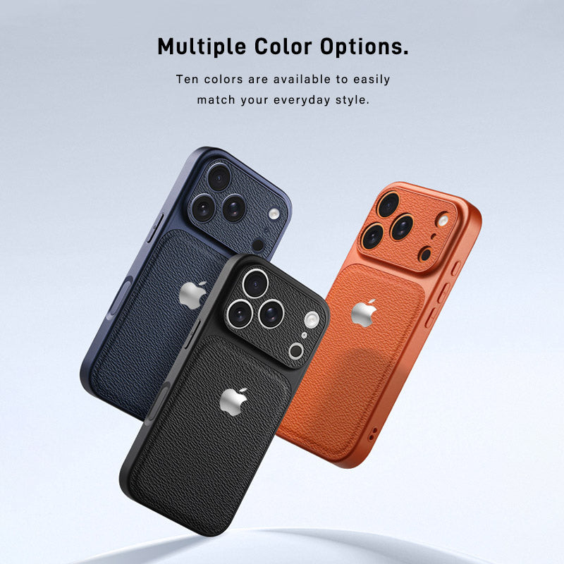 Lacivert | iPhone Liçi Dokulu Deri Kılıf