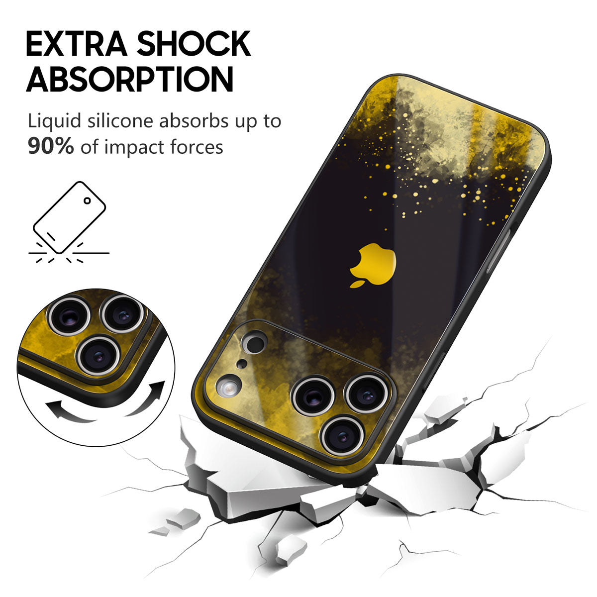 Sprinkle Gold | iPhone Serisi Darbeye Dayanıklı Koruyucu Kılıf