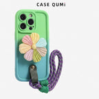 Qumi Gradyan Tasarımlı Sıvı Silikon Askılı iPhone Kılıfı