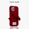 Carcasă pentru iPhone cu design de fundă roșie de Anul Nou