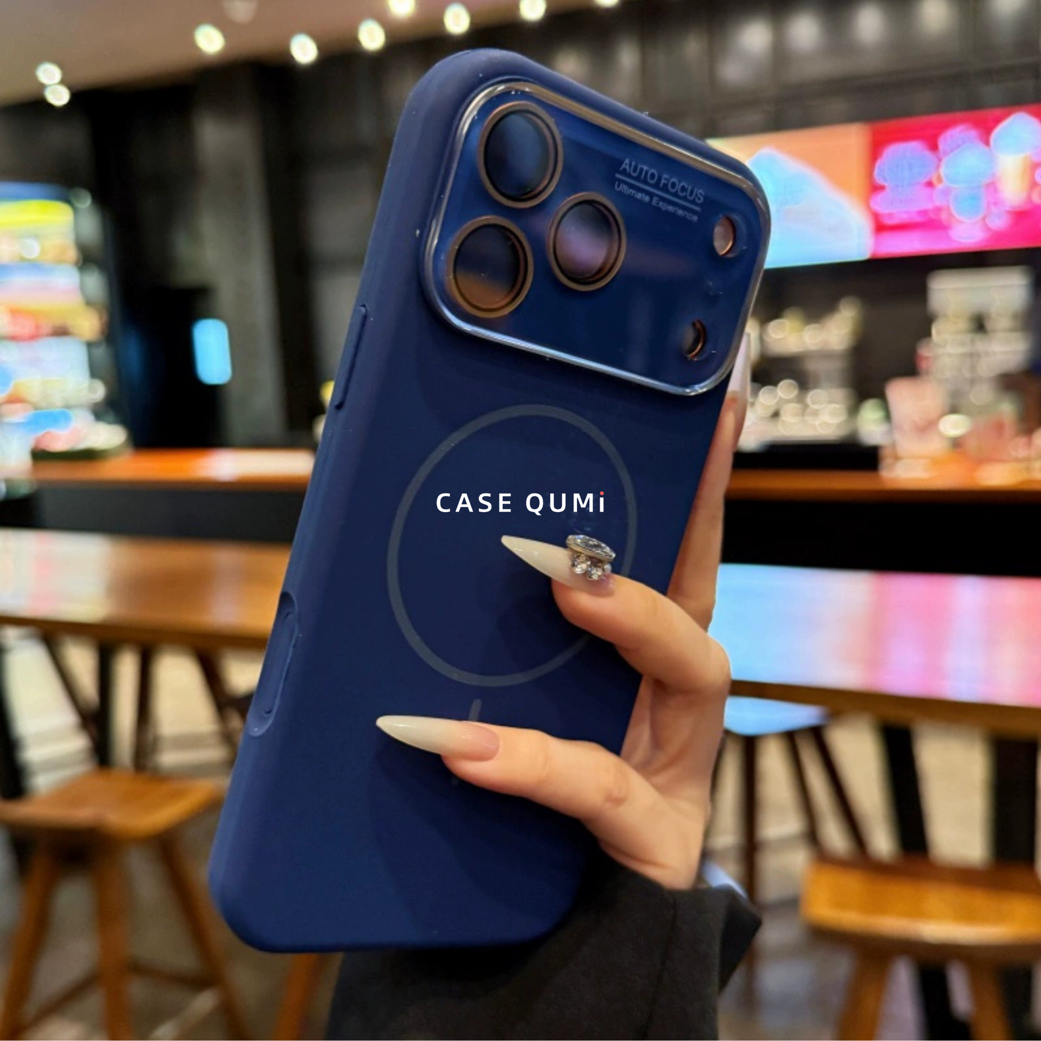 Silicone Pencere Mercek Kaplama Magsafe iPhone Case