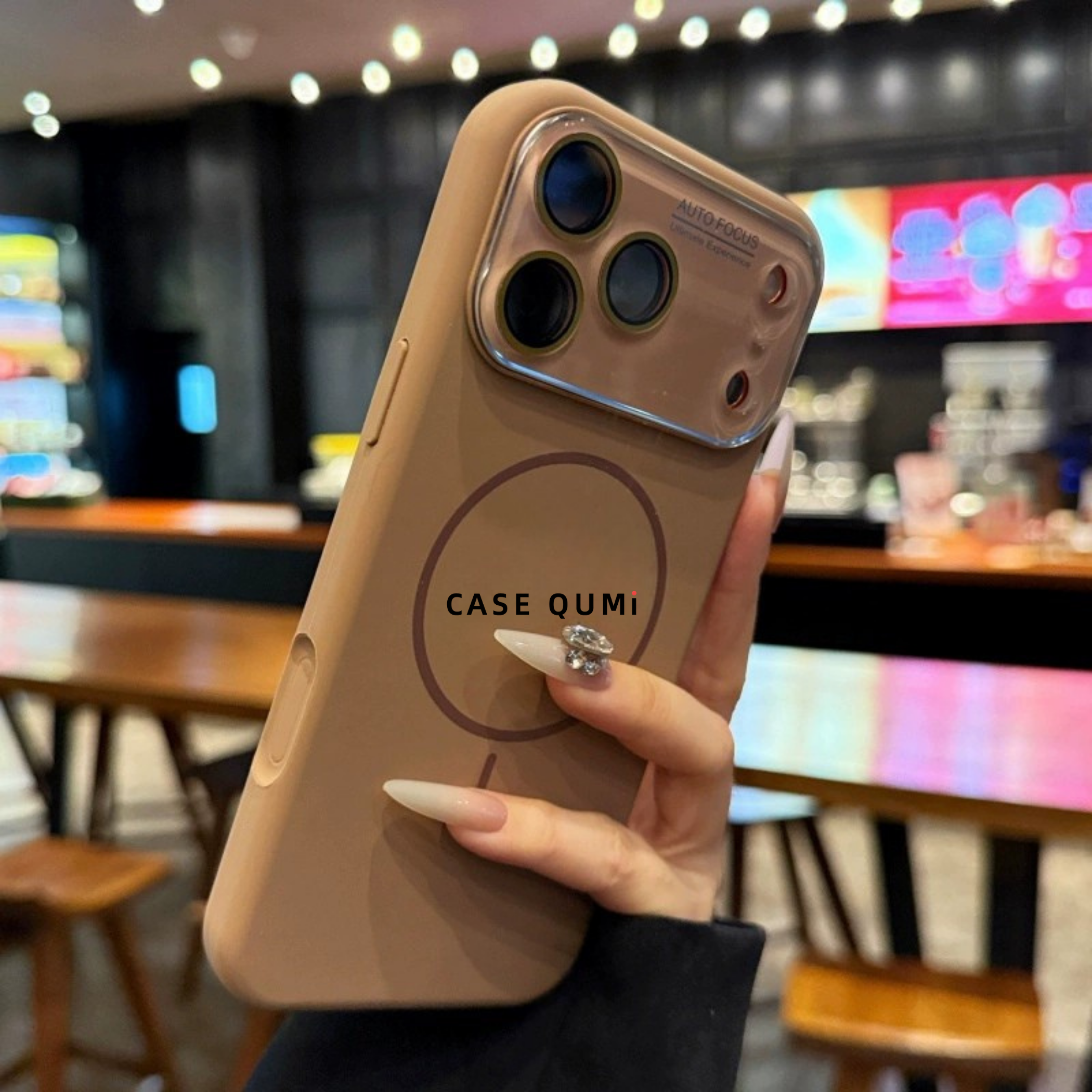 Silicone Pencere Mercek Kaplama Magsafe iPhone Case