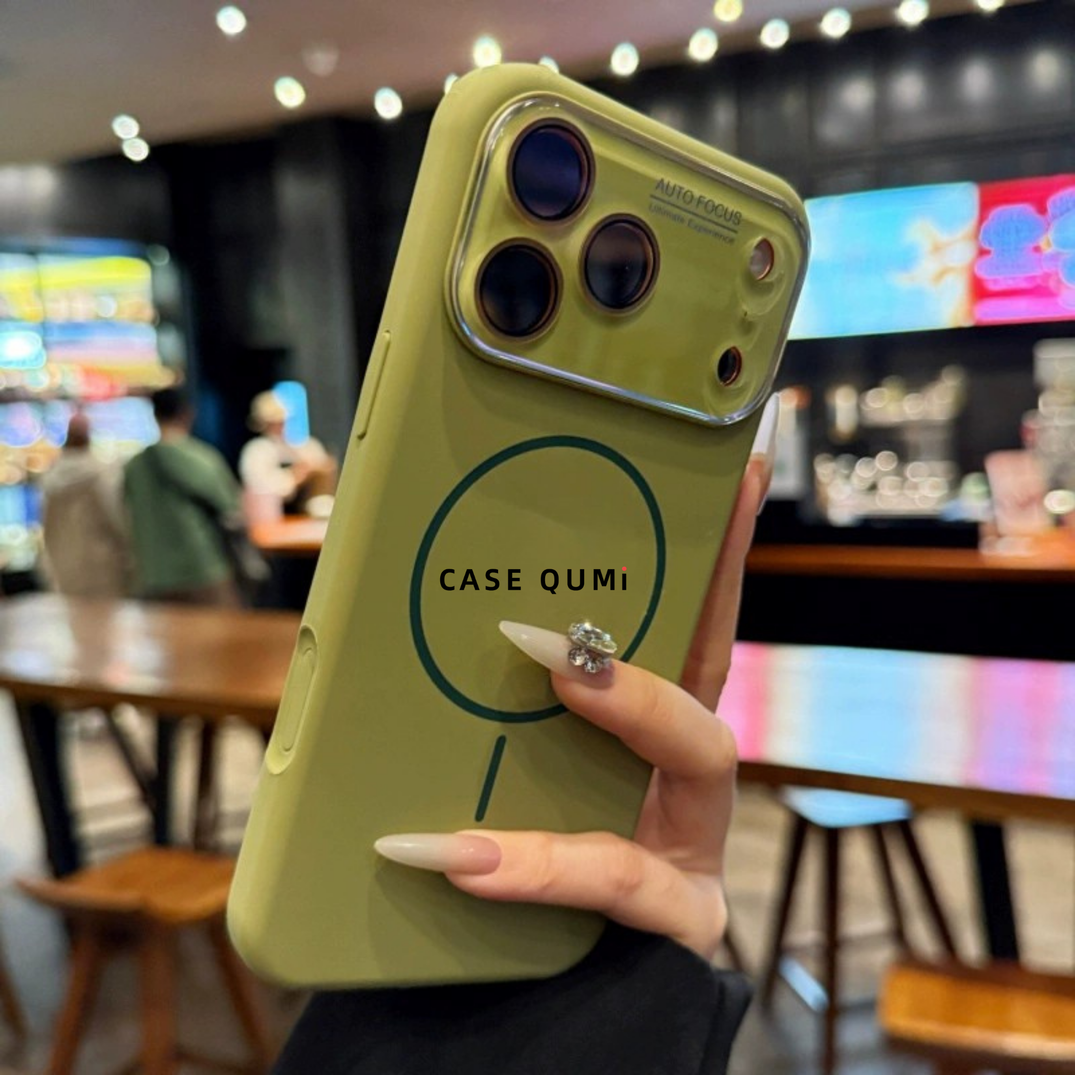 Silicone Pencere Mercek Kaplama Magsafe iPhone Case