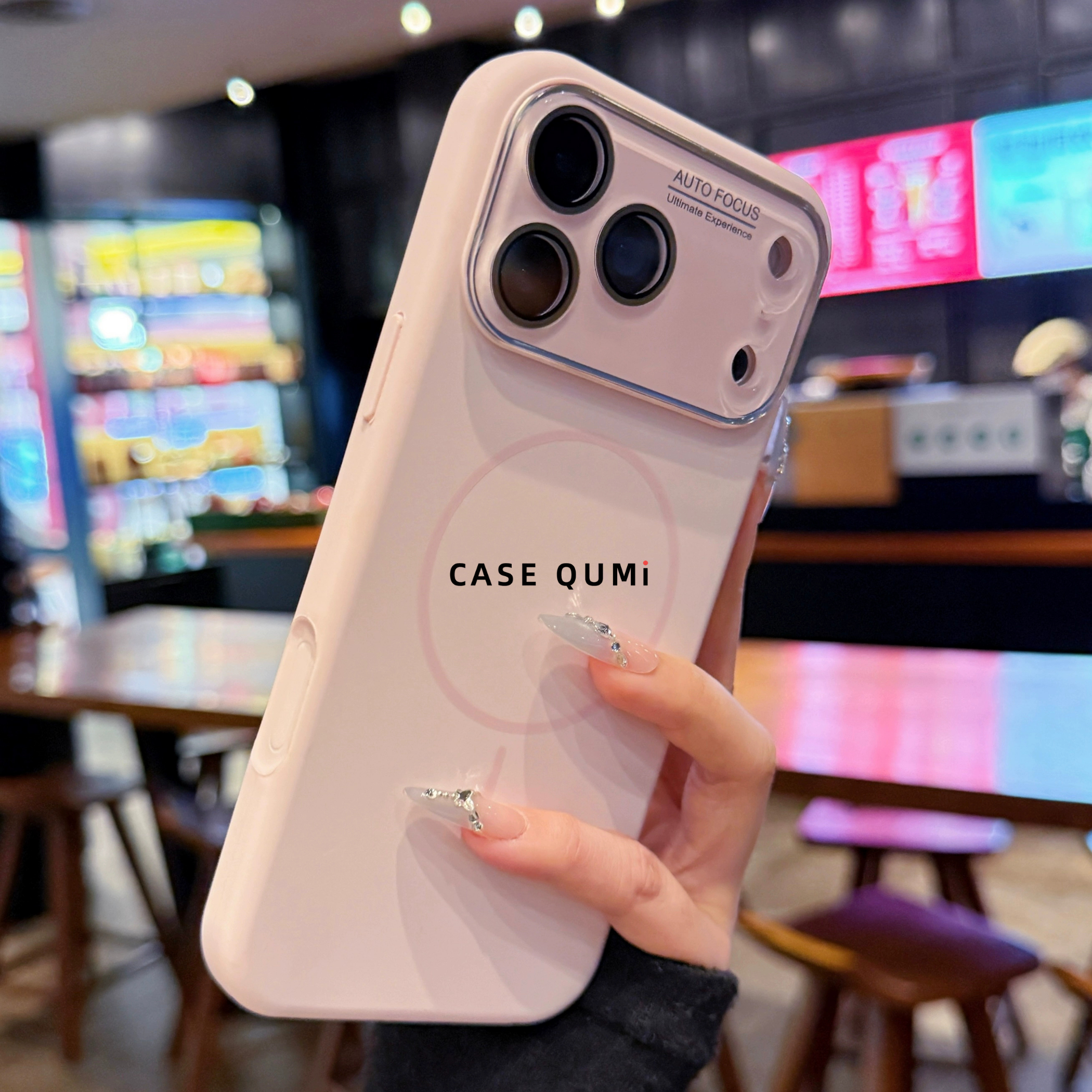 Silicone Pencere Mercek Kaplama Magsafe iPhone Case