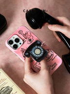 Carcasă premium pentru iPhone cu ilustrații retro de ufologie și margini rotunjite