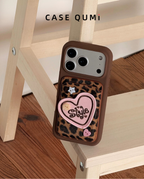 Leopard Print Heart Magsafe Magsafe Card Holder