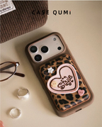 Leopard Print Heart Magsafe Magsafe Card Holder