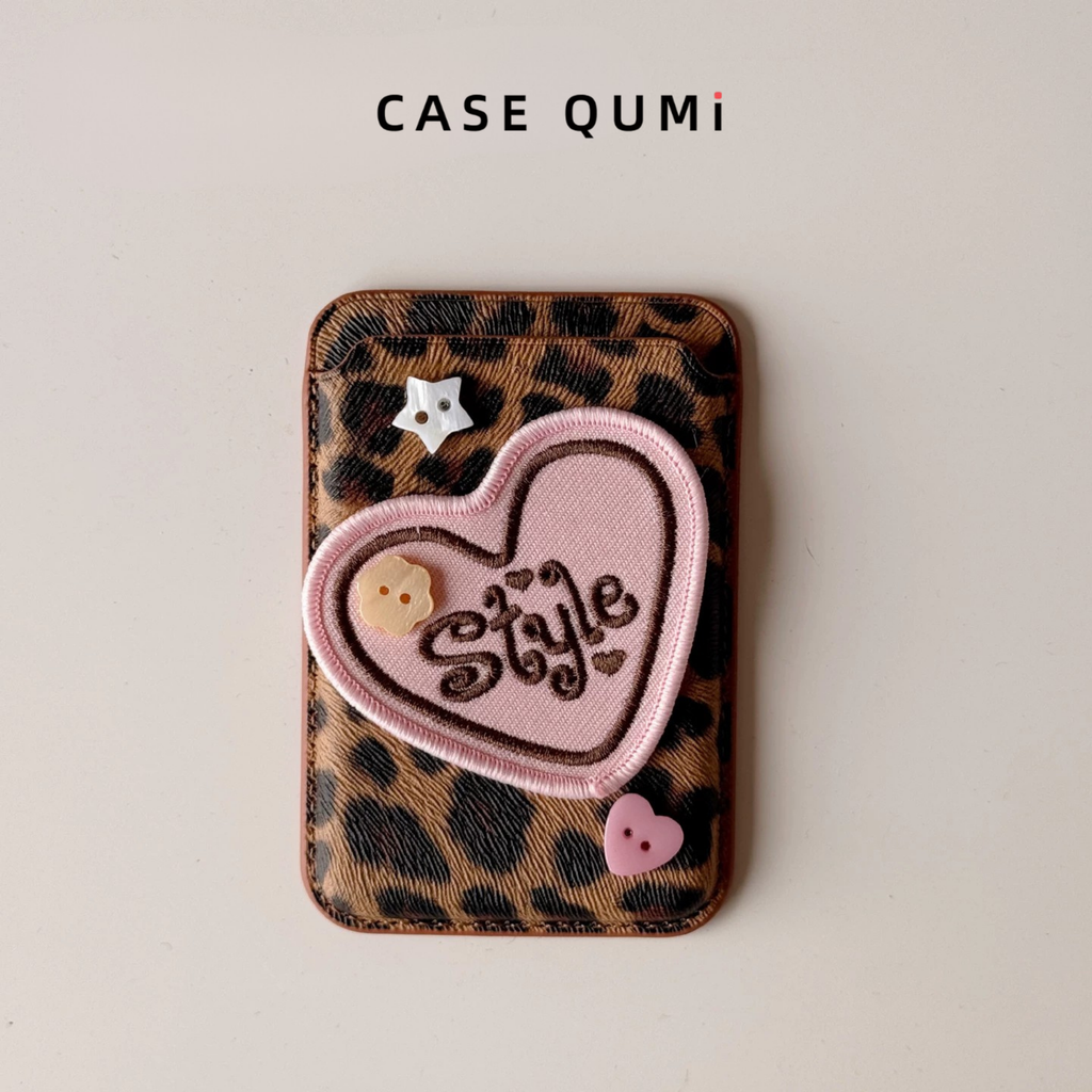 Leopard Print Heart Magsafe Magsafe Card Holder
