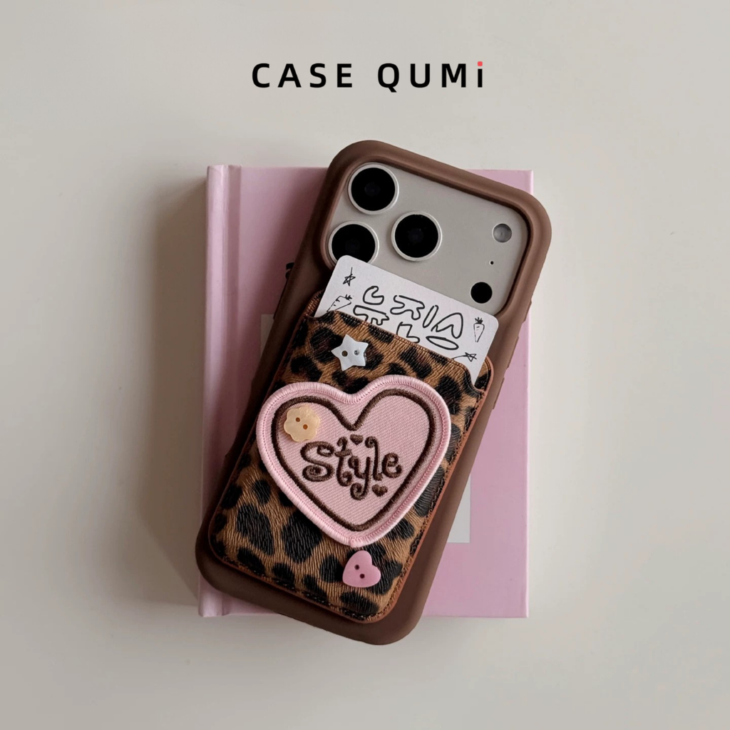 Leopard Print Heart Magsafe Magsafe Card Holder