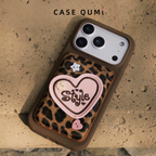 Leopard Print Heart Magsafe Magsafe Card Holder