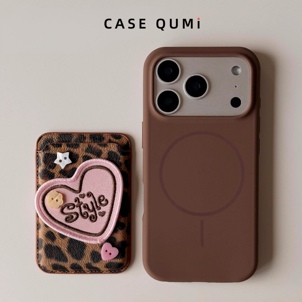 Leopard Print Heart Magsafe Magsafe Card Holder