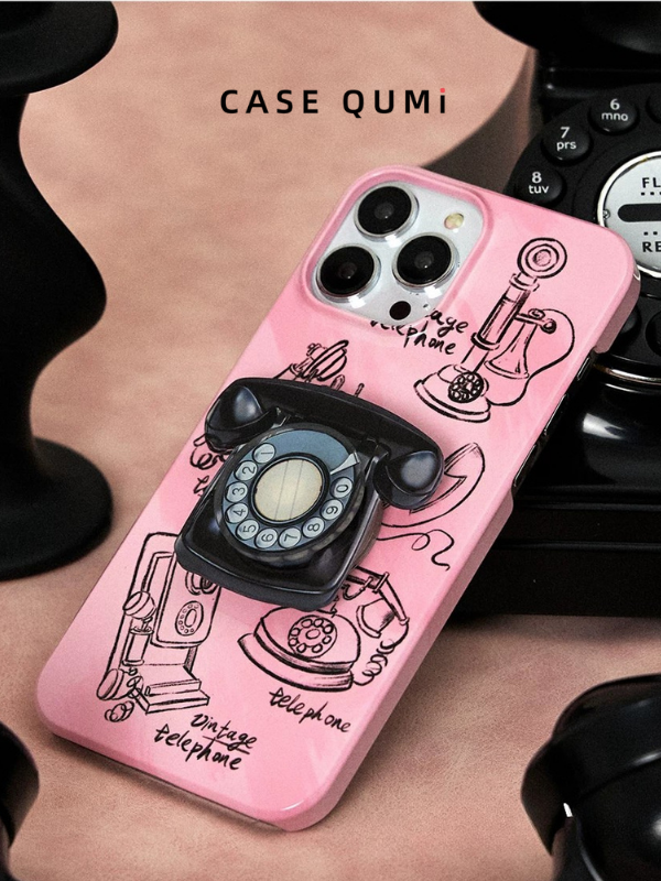 Carcasă premium pentru iPhone cu ilustrații retro de ufologie și margini rotunjite