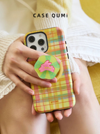 Ufology Original Magnetic Plaid Rabbit Stand Premium iPhone Case