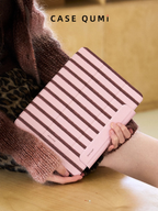 Ufology Orijinal Pembe ve Kahverengi Çizgili Manyetik iPad Koruyucu Kılıf