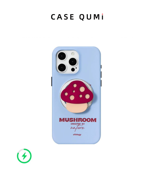 Carcasă de protecție pentru iPhone cu suport magnetic original Ufology, cu formă de ciupercă