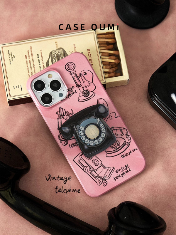 Carcasă premium pentru iPhone cu ilustrații retro de ufologie și margini rotunjite