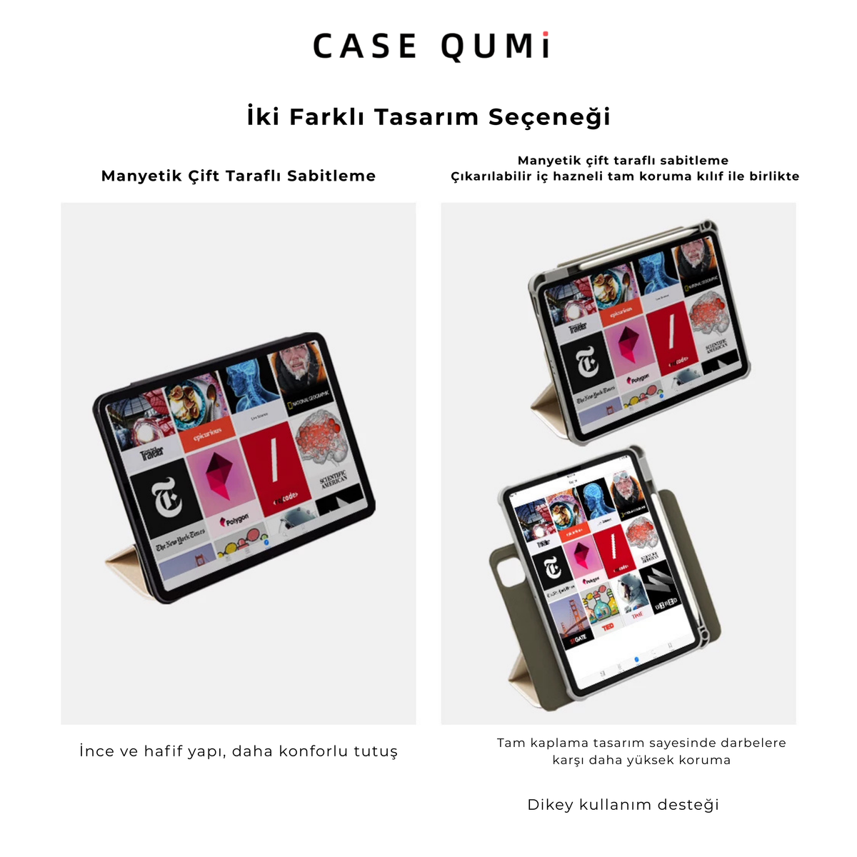 Ufology Orijinal Kalem Bölmeli Manyetik iPad Koruyucu Kılıf
