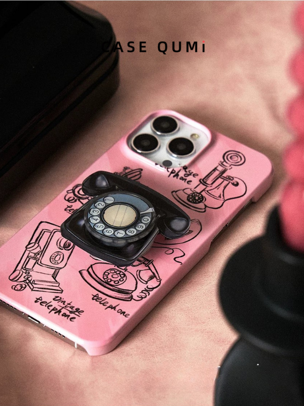 Carcasă premium pentru iPhone cu ilustrații retro de ufologie și margini rotunjite