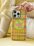 Ufology Original Magnetic Plaid Rabbit Stand Premium iPhone Case