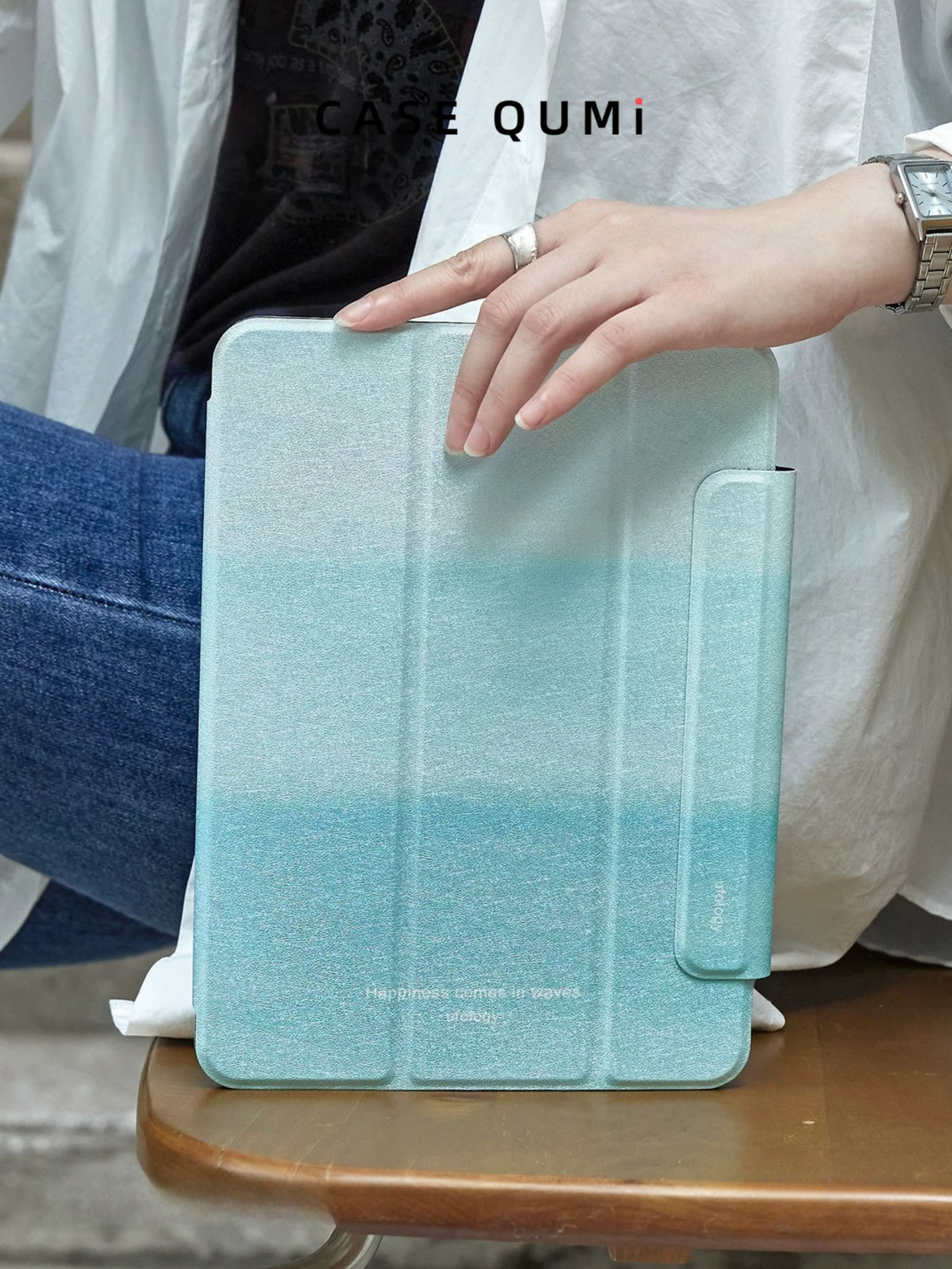 Ufology Orijinal Okyanus Mavisi Manyetik Korumalı iPad Kılıfı