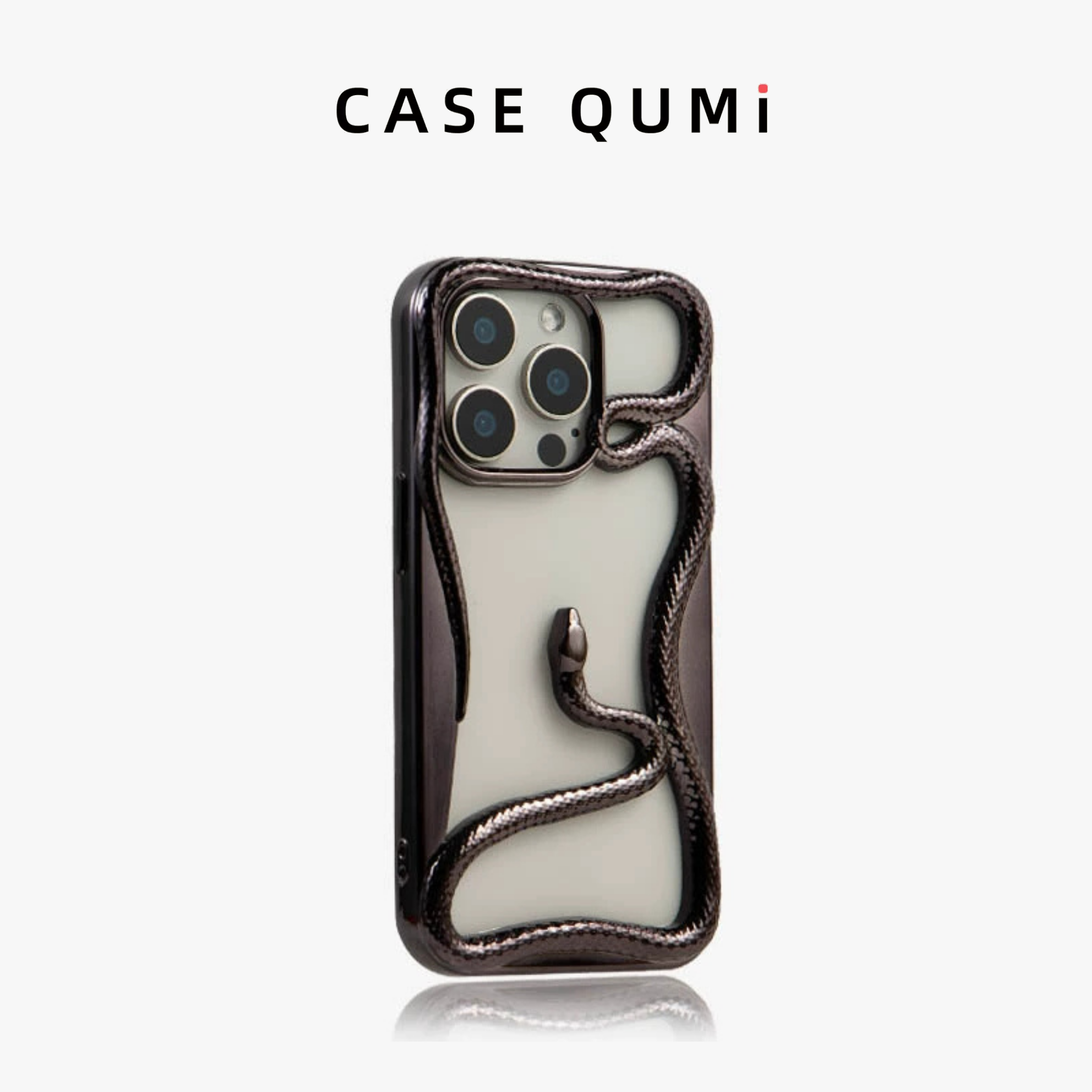 Gümüş Kaplama Yılan Desenli İphone Kılıfı