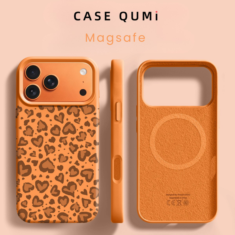 Leopar Desen Magsafe Silikon Koruyucu İphone Kılıfı