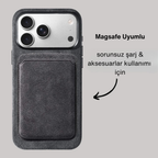 Heltra Alcantara Kılıf ve MagSafe Cüzdan Seti – Şık ve Pratik Koruma