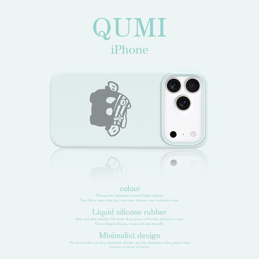Qumi Azure Pirate iPhone Kılıfı – Minimal Korsan Figürlü Silikon Kılıf