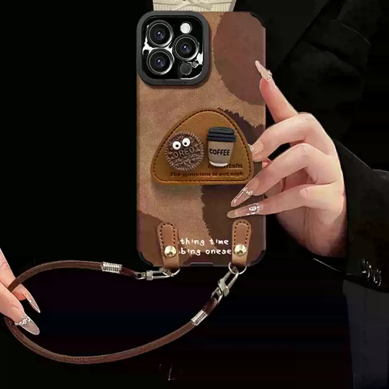 Coffee Time Strap Case İphone