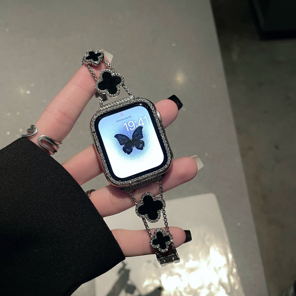 Lüks Yonca Taş Detaylı Bilezik Apple Watch Kordonu