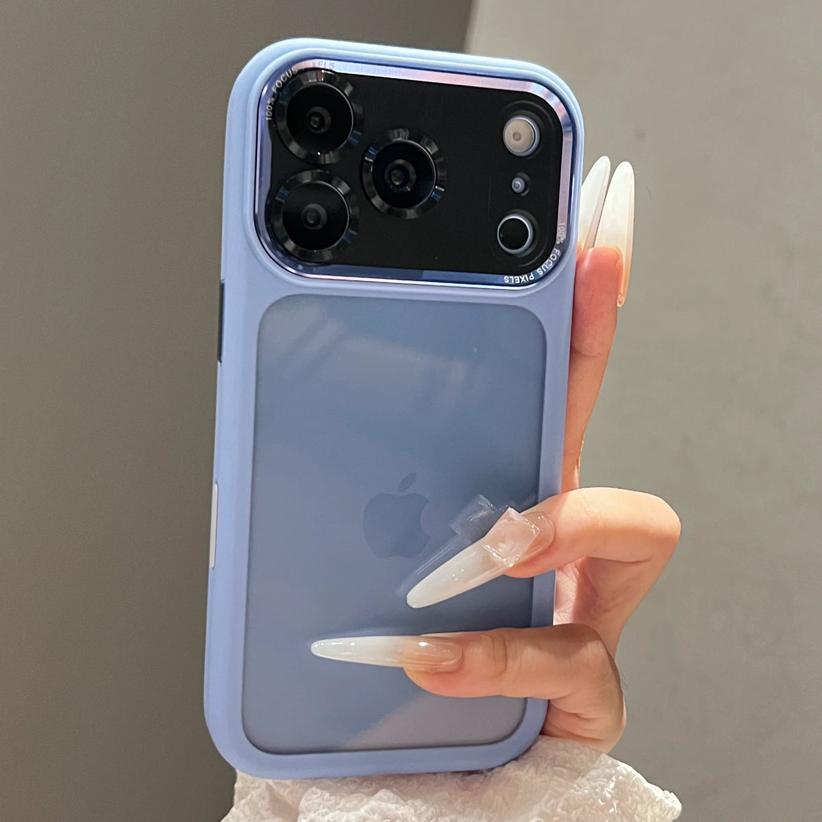 Buz Mavisi, Bordo Şeffaf Kenarlı iPhone Kılıfı