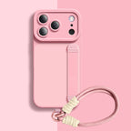 Tasarım 02 Qumi Sıvı Silikon Darbeye Dayanıklı Bileklikli iPhone Kılıfı