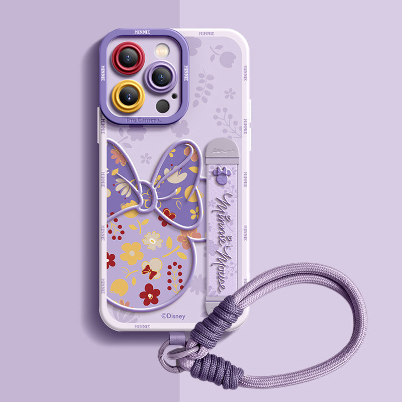 Tasarım 03 Qumi Minnie Mouse Bileklikli Sıvı Silikon iPhone Kılıfı