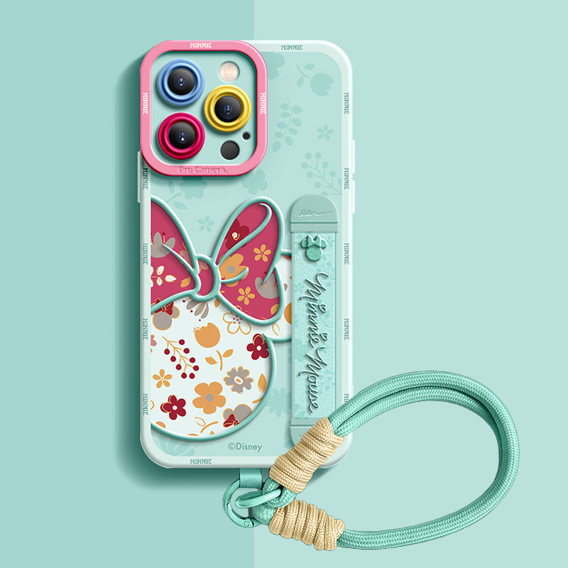 Tasarım 04 Qumi Minnie Mouse Bileklikli Sıvı Silikon iPhone Kılıfı