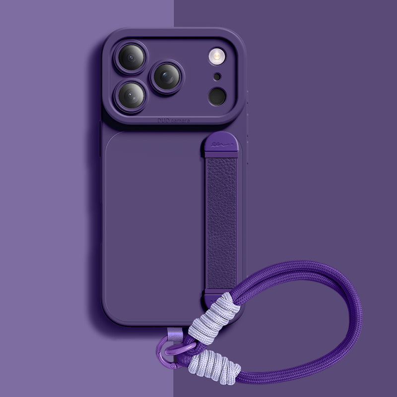 Tasarım 05 Qumi Sıvı Silikon Darbeye Dayanıklı Bileklikli iPhone Kılıfı