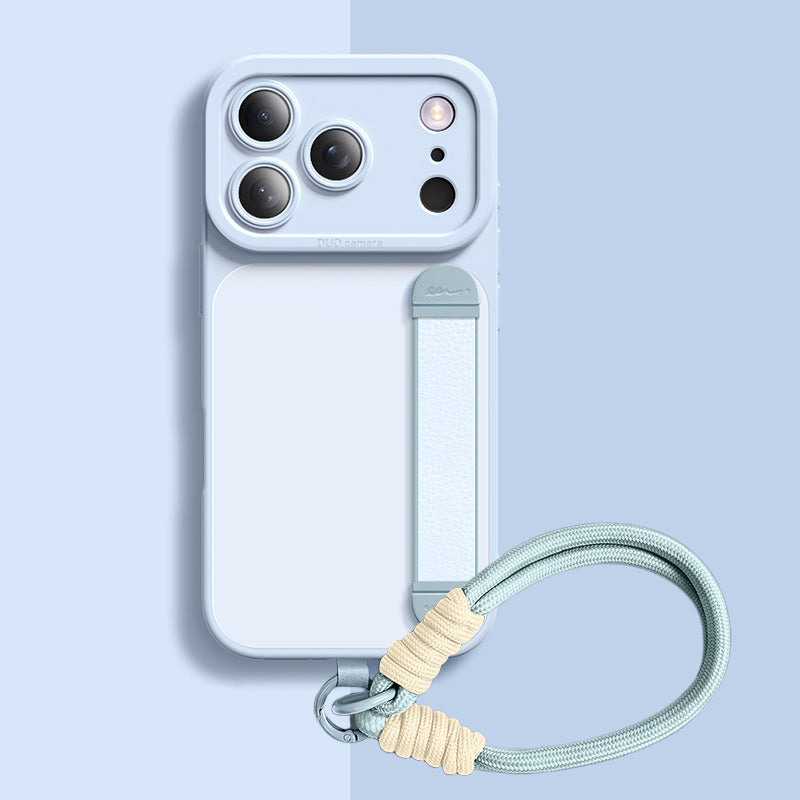 Tasarım 06 Qumi Sıvı Silikon Darbeye Dayanıklı Bileklikli iPhone Kılıfı