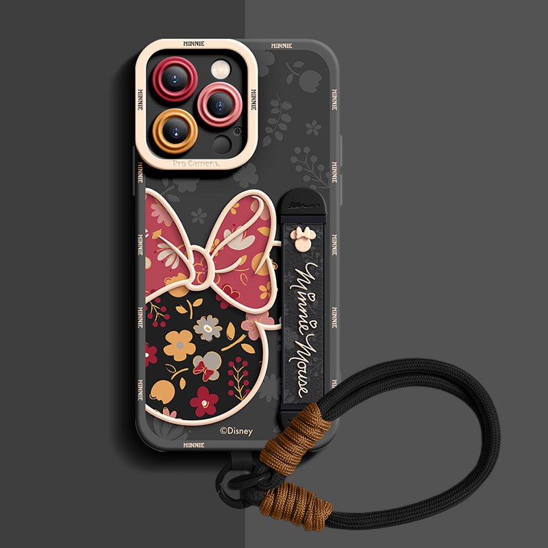 Tasarım 06 Qumi Minnie Mouse Bileklikli Sıvı Silikon iPhone Kılıfı