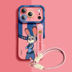 Tasarım 06 Qumi Zootopia Bileklikli Sıvı Silikon iPhone Kılıfı