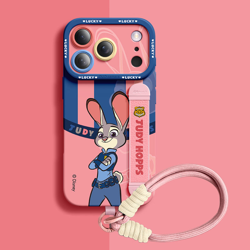 Tasarım 06 Qumi Zootopia Bileklikli Sıvı Silikon iPhone Kılıfı